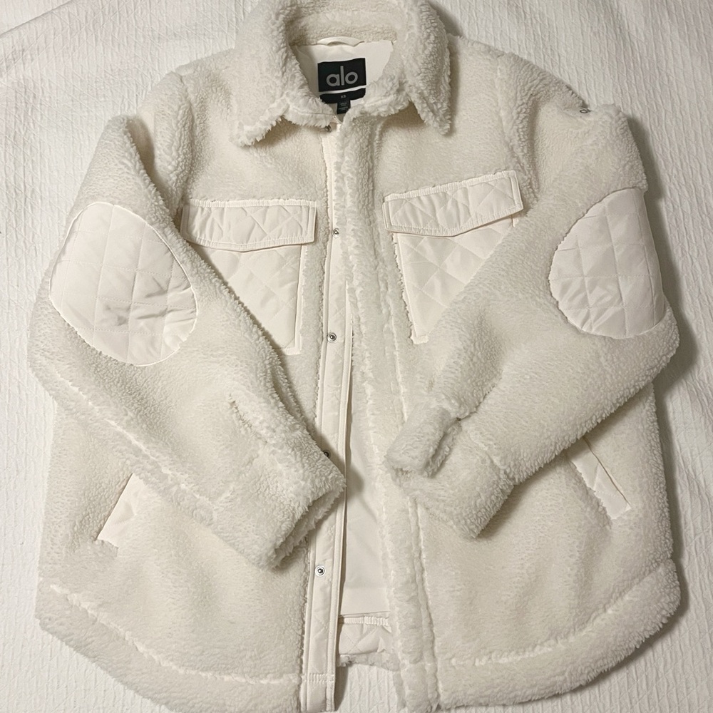 Alo Sherpa Edge Shacket Size XS Ivory - Picture 5 of 5